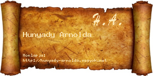 Hunyady Arnolda névjegykártya
